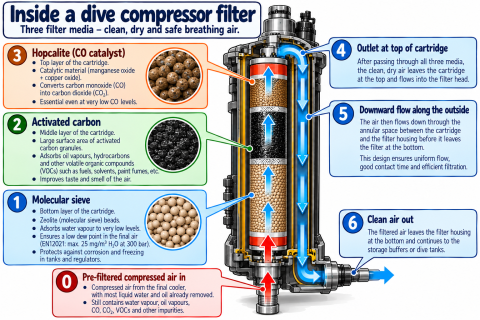 Dentro de un filtro de aire respirable
